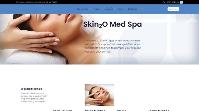Skin2O Med Spa website